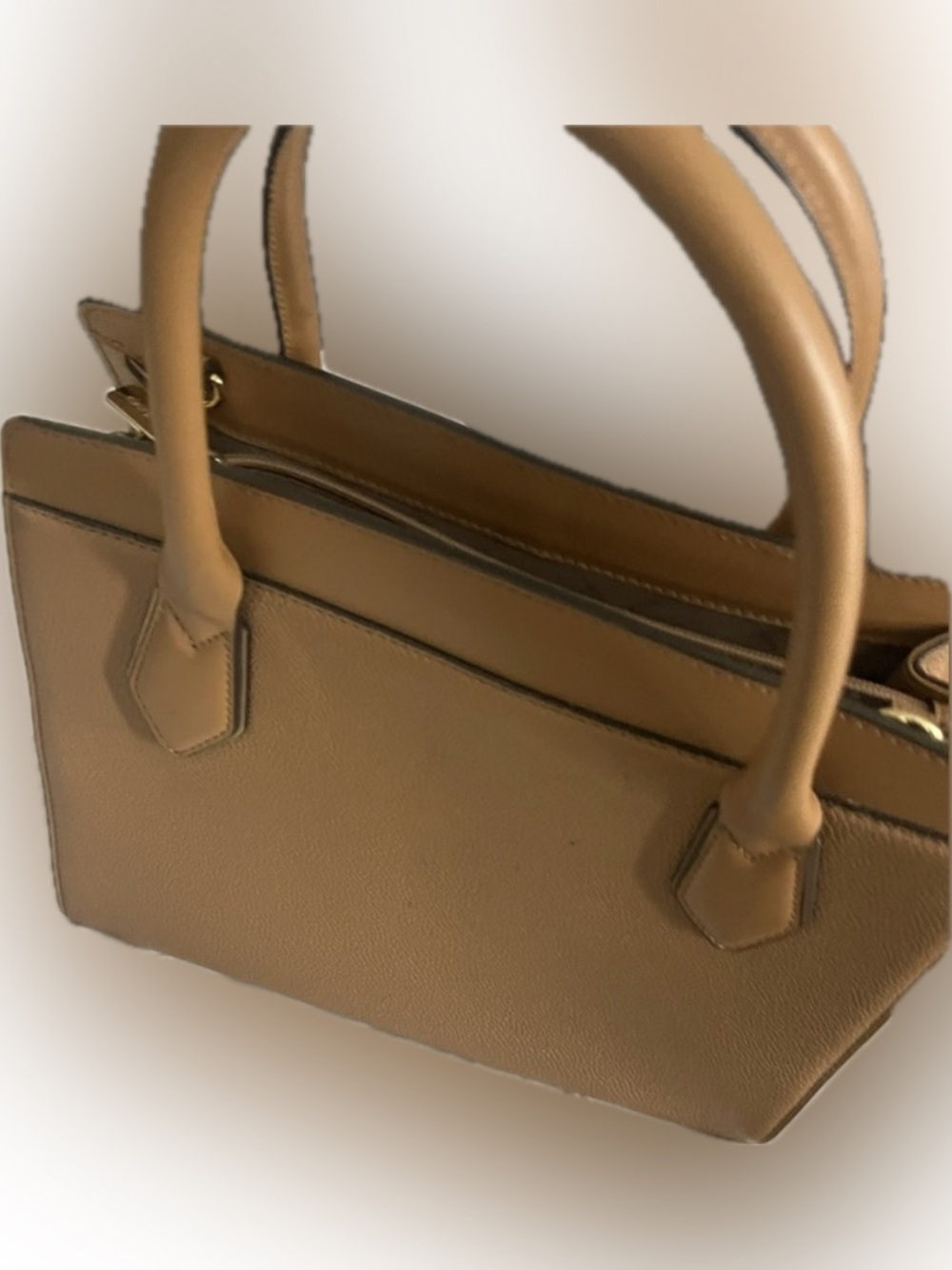 Michael Kors Tan Satchel with Structured Design and Metal Accents - Picture 2 of 3